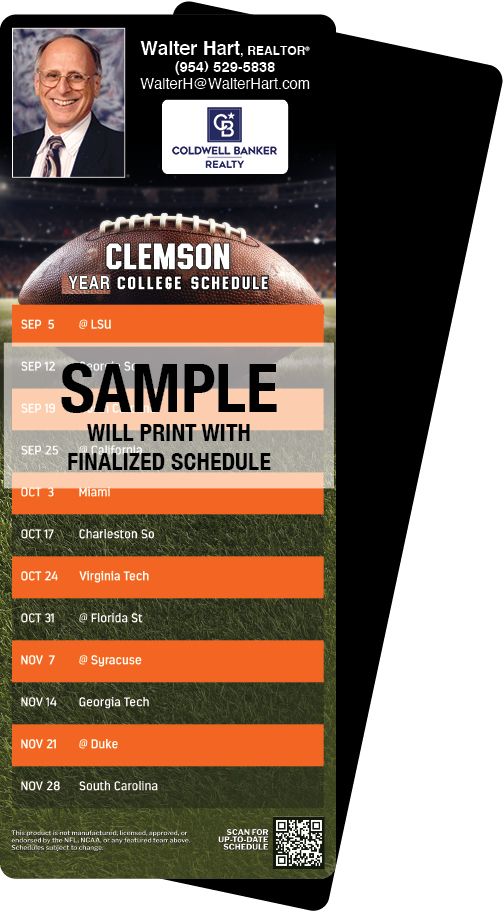 Football Schedules | ReaMark Real Estate Magnets